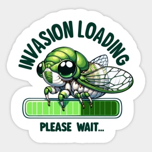 Cicada Invasion Loading Funny Cicada Summer Sticker